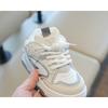 Children's Sports Shoes - Spring/Autumn Casual High-Top Skate Shoes for Boys, White Sneakers for Girls, Soft-Soled Puffy (Doughnut) Shoes for Toddlers