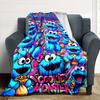 Name Custom Cookie Monster Print Flannel Blanket High Quality Warm Comfortable Cover for All Seasons Perfect for Gifts Home Decor