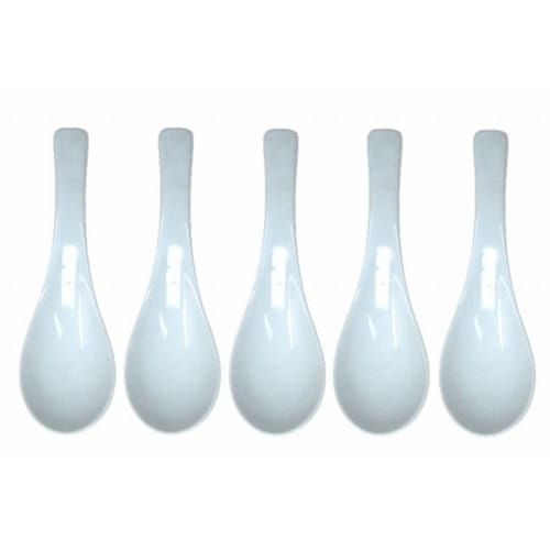 Outlet Set of 5 Commercial-Grade Ceramic Spoons (No Returns)