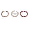 3PCS Finger Jewelry Round Bead Ring Adjustable Opening Ring Vintage Colorful Beads Ring  Girl