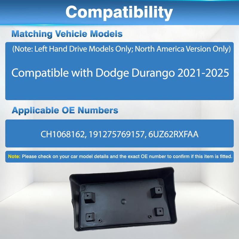 For Dodge Durango 2024 2025 Front Bumper License Plate Frame Mounting Bracket CH1068162 191275769157 6UZ62RXFAA