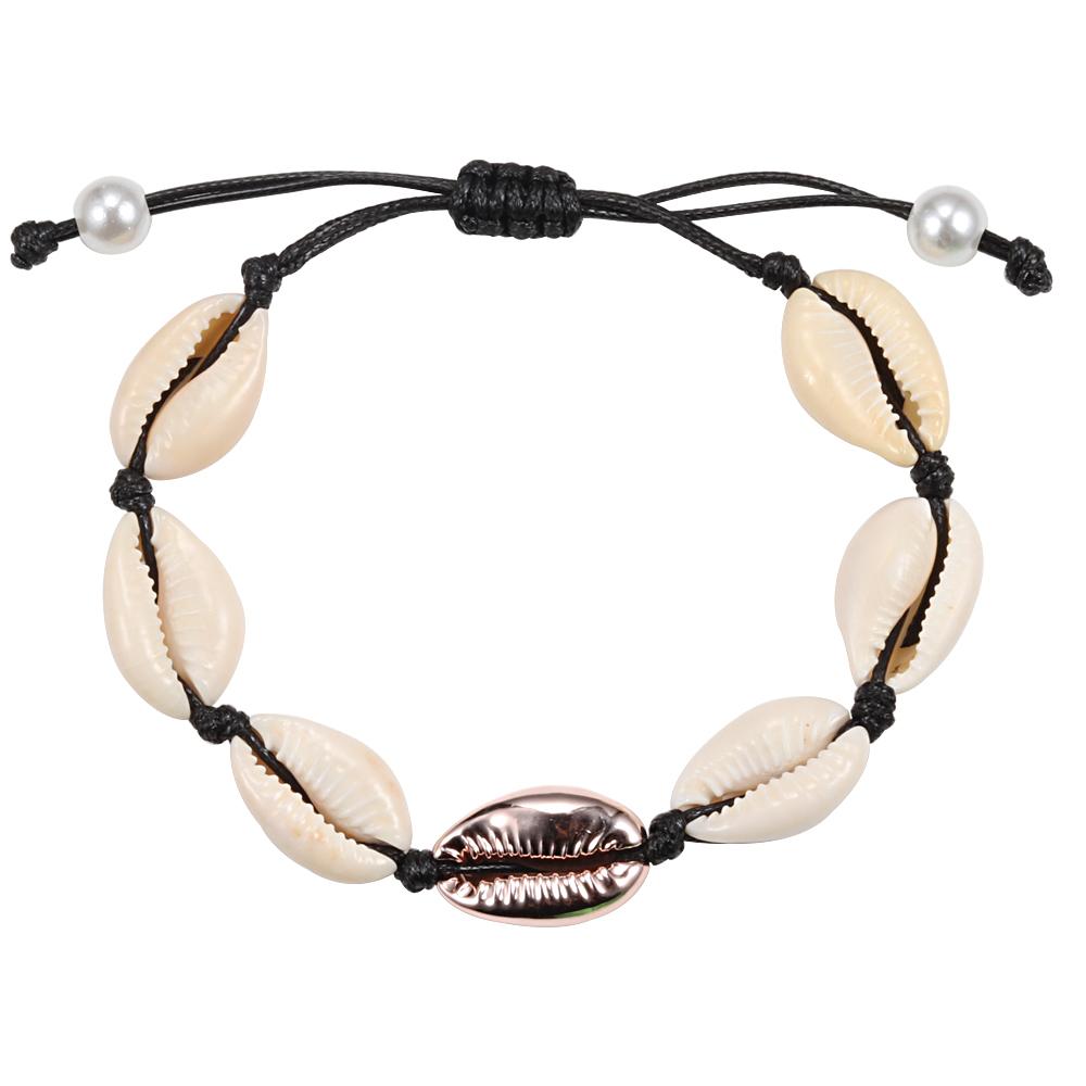 Fashion Bohemia White Shells Bracelet For Girls Women Rope Chain Beach Holiday Jewelry Conch Seashell Bracelets Girlfriend Gifts