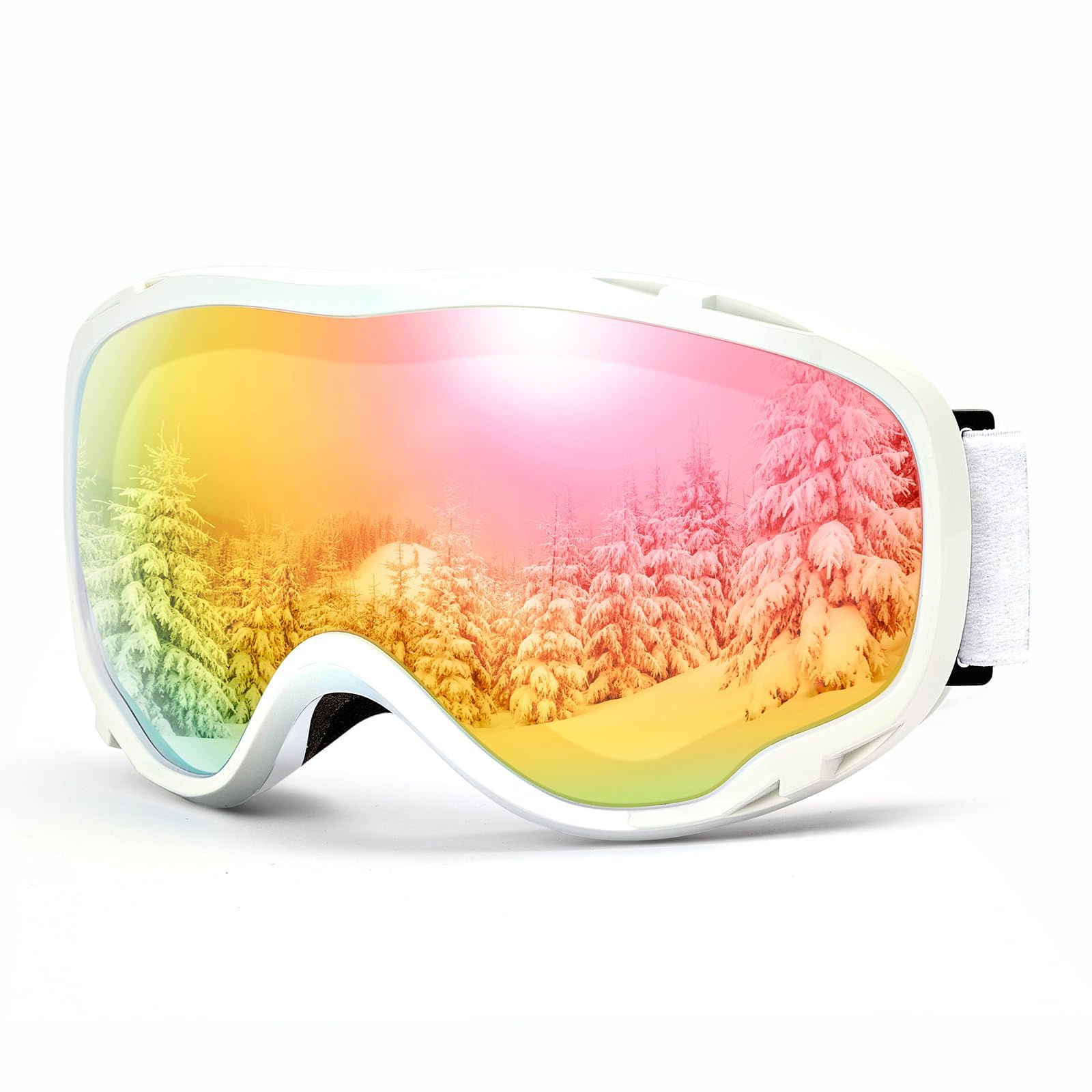 

Laberush Double Lens OTG Snow Goggles with REVO UV Impact Ultra and Glasses Helmet Sports Goggles with Goggle Case and Adjustable Suitable for and