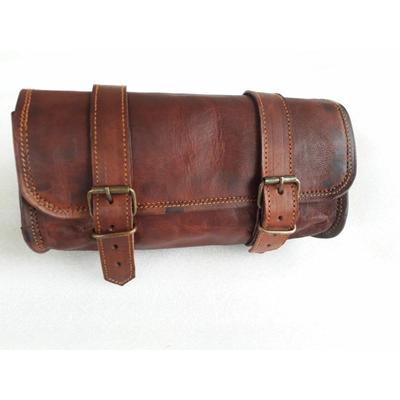 Bolsa Lateral de Motocicleta 1 Bolsa Couro Marrom Bolsa Redonda Alforjes Bolsa Nova