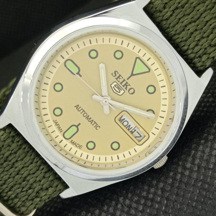 

ВОССТАНОВЛЕННЫЕ ВИНТАЖНЫЕ SEIKO 5 AUTO 6349A ЯПОНИЯ МУЖСКИЕ ЗОЛОТЫЕ ЧАСЫ 595c-a319225-2 SKU595c-a319225