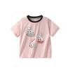 2025 Summer New Style Girls' Short-Sleeved T-Shirt Pure Cotton Children's Top Girl Cartoon Half-Sleeve Children's Clothing Export Base Shirt