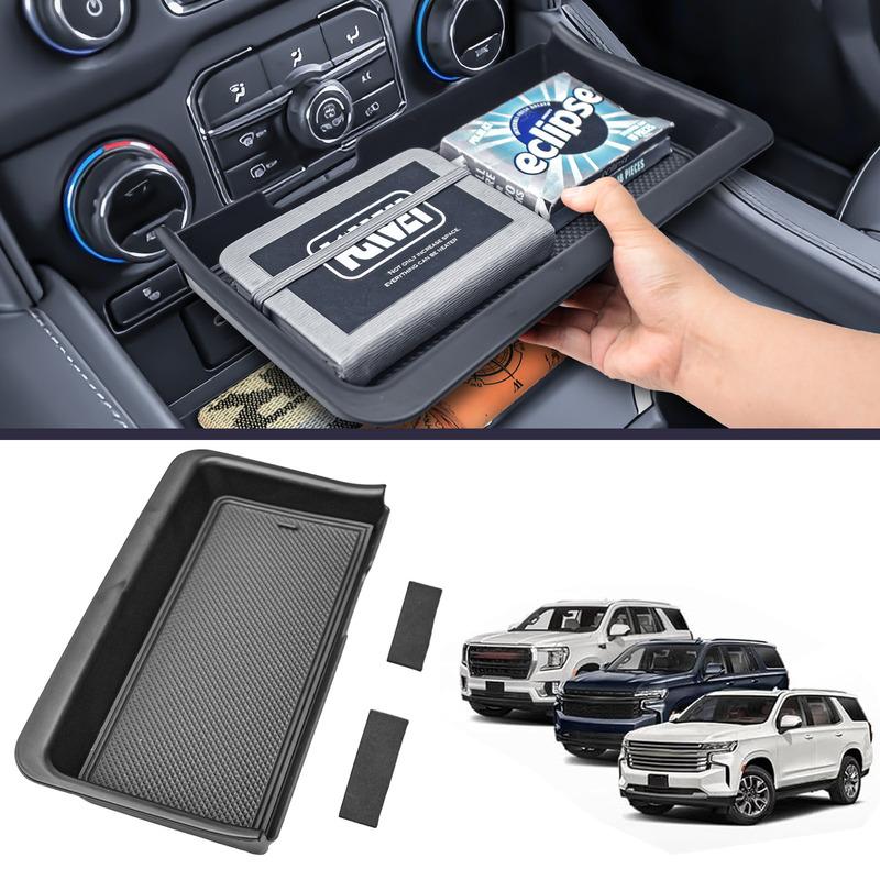 Middle Center Console Organizer for -2024 Chevy Tahoe/Suburban & GMC Yukon Armrest Storage Box Tray Interior Car Accessories