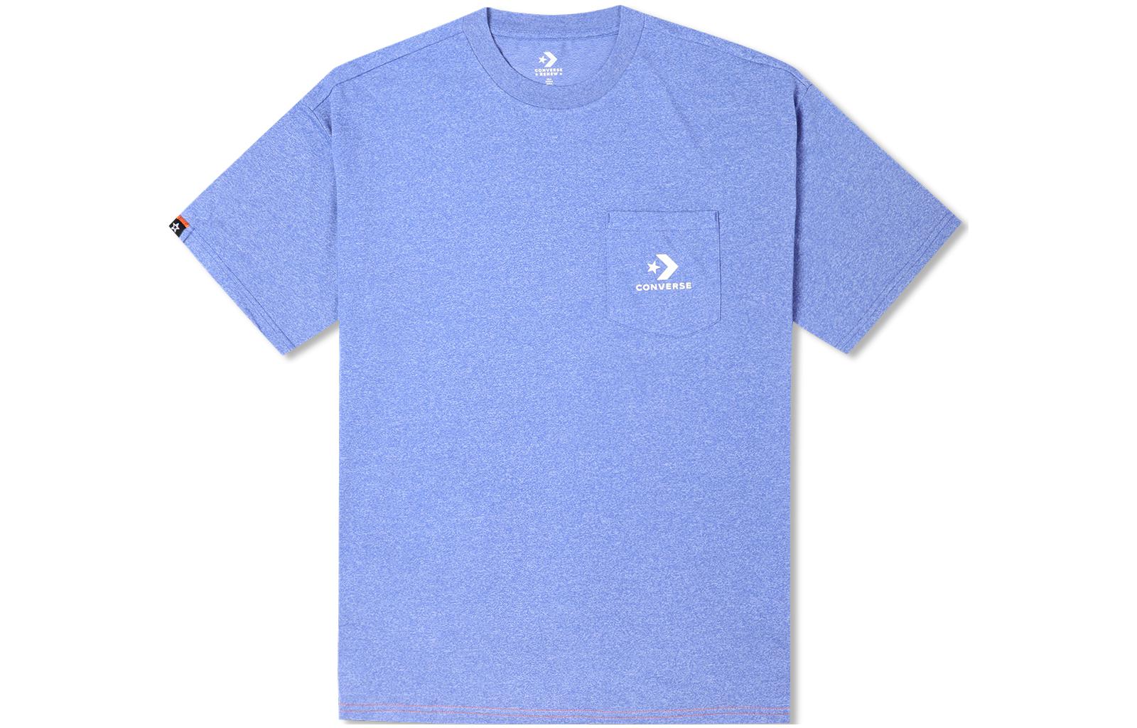 Converse T Shirts Unisex Blue Crew Neck Moderate Straight Fit 10023283-A01 XXXL