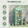 4 Tier Mini Portable Greenhouse Compact Plant Grow Shed Metal Frame PE Cover with Lockable Rolling Wheels, Green