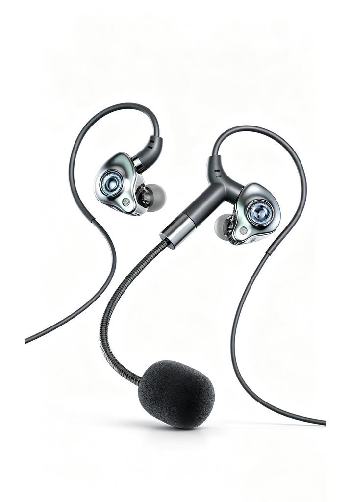 Kabelgebundenes Gaming-Headset mit Doppelstecker, In-Ear-Design und Mikrofon