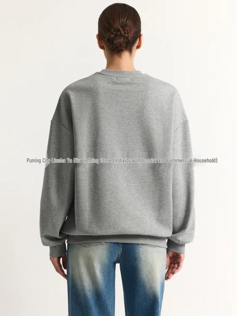 European Vintage Printed Sweatshirt - Autumn/Winter Casual Loose Fit, Round Neck.