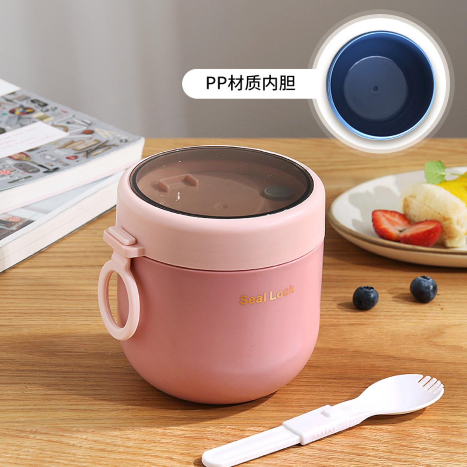 

Большая емкость термобокс портативный стакан для молока с крышкой и ложкой чашка для завтрака One Size