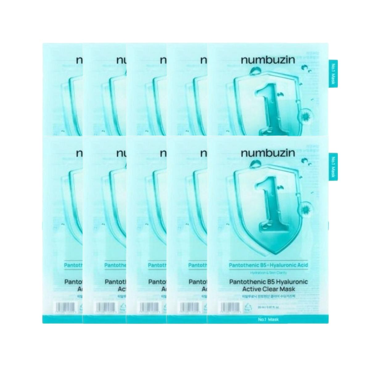 Numbuzin No. 1 Pantothenic B5 Active Soothing Gauze Pad Hyaluronic Clear Sheet 10 Sheets 26ml