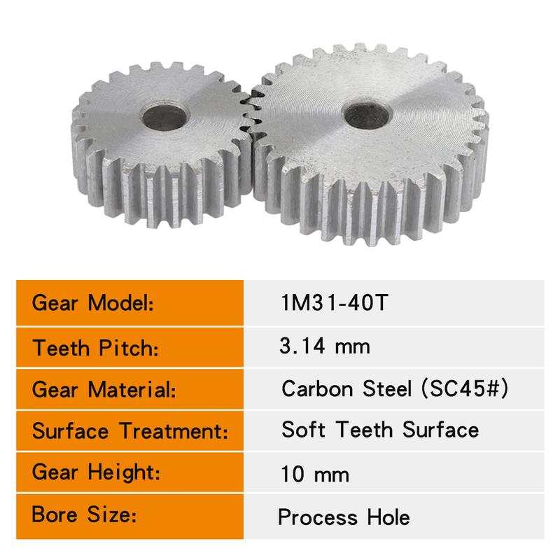 1 Piece Cylindrical Gear 1M-31/32/33/34/35/36/37/38/39/40T SC45# Carbon Steel Material Metal Gear For Transmission Accessories