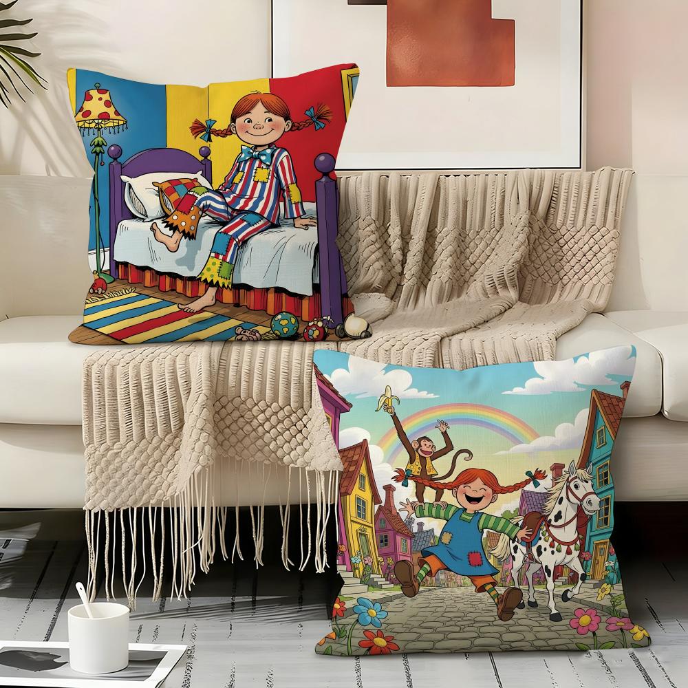 PPippi LLongstocking ANIME Pillow Case Pillowcase Doublesided Printed Sofa Cushion Bedroom Headboard Pillow