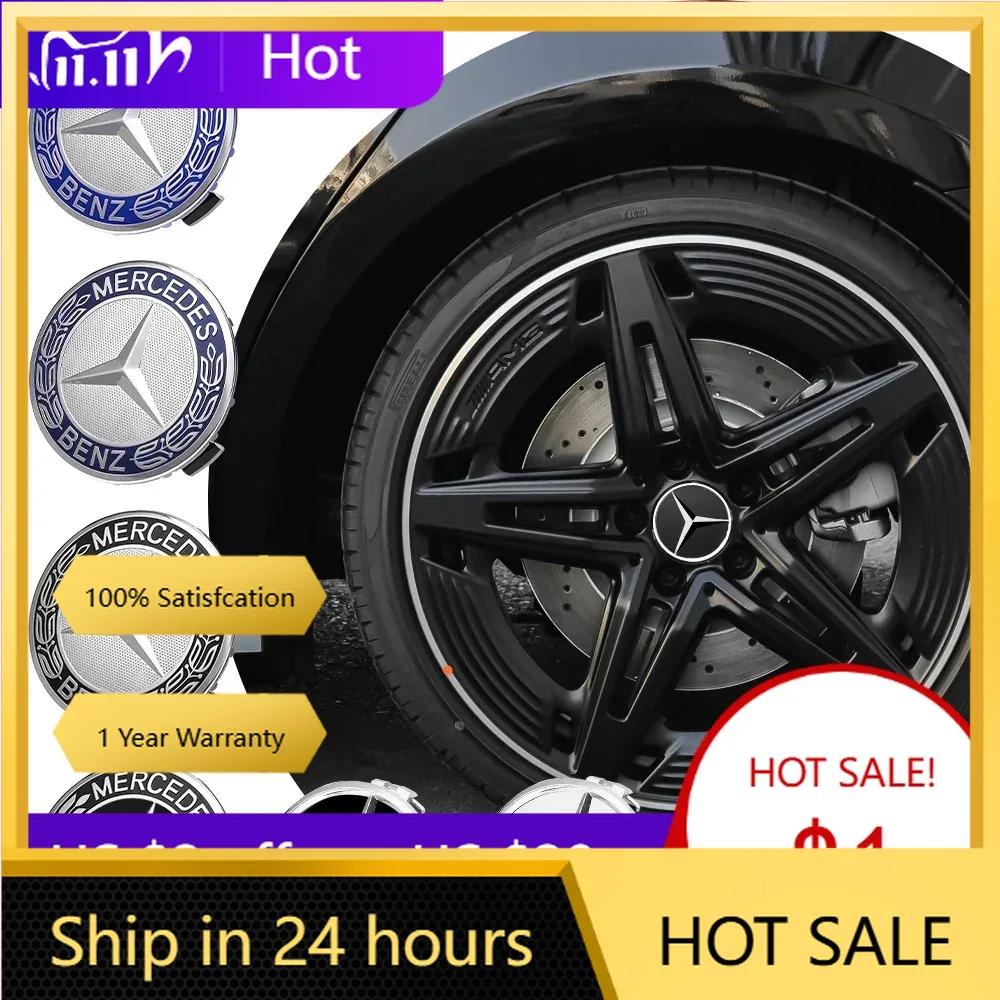 For Mercedes Benz 4PCS 75MM Car Wheel Center Hub Caps Tire Rim Covers Auto Accessories For Mercedes Benz AMG CLK CLA A180 W108 W
