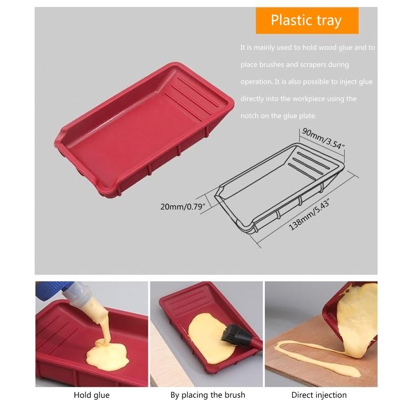 4 Pieces Woodworking Arts Crafts and Glue Spreader Applicator Set 1 Tray 1 Comb for Wodworking Arts Crafts Around The