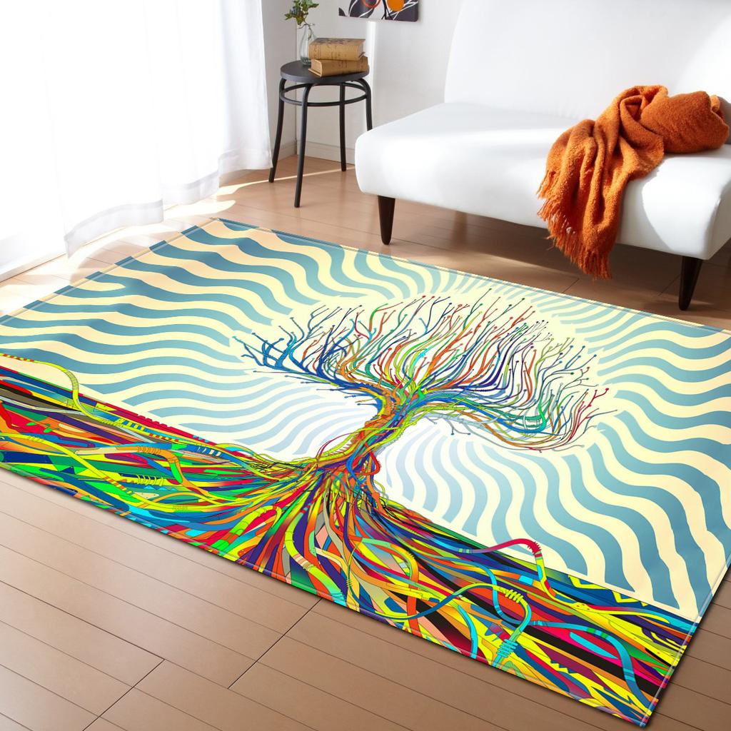 Creative Living Room Carpet Bedroom Dining Room Floor Mat Pattern Size