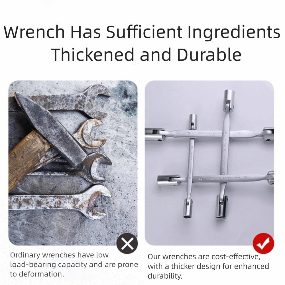 Adjustable Dual Head Spanner Double Head Swivel Head Socket Wrench Wrench Spanner Tool Household