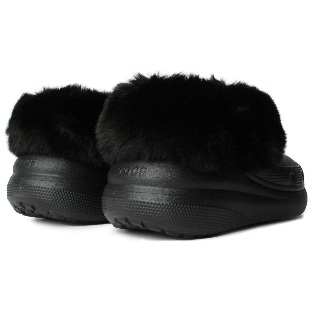 Crocs Clogs Warm Plush Shock Absorbing Non-Slip Durable Low-Top Casual Shoes Unisex Shoes Black 208446-001
