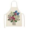 Printed color apron Home Cooking Baking Kitchen anti-stain and anti-oil  linen adult bib household cleaning tools