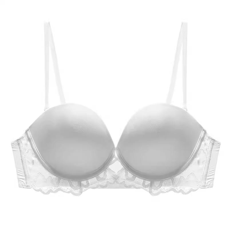 White Push Up Bra With Lace Trim And Removable Straps S белый