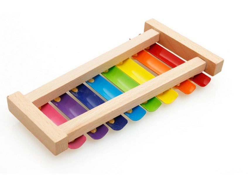 Wooden Eight-Note Xylophone Toy for Children - Orff Music Log Instrument