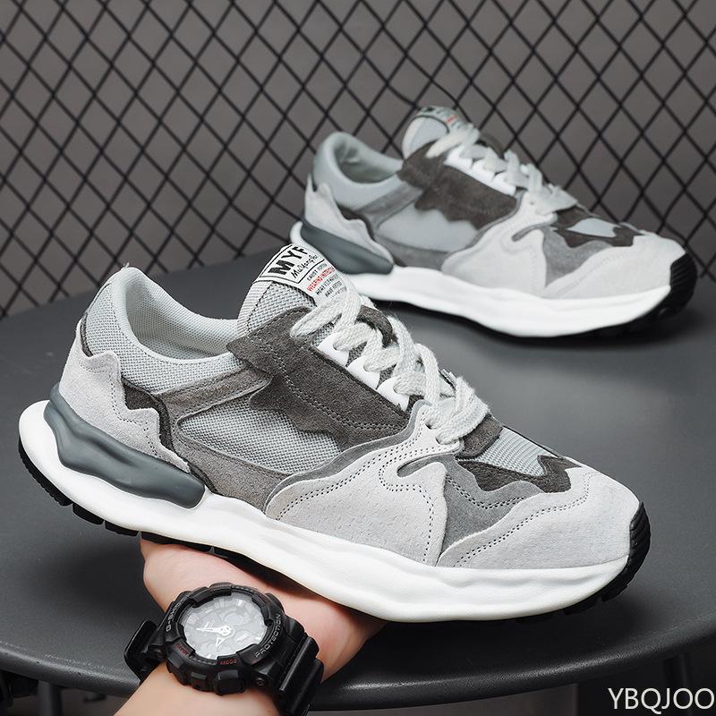 Fashion Men's Shoes Spring Summer Breathable New Thick Soled Mesh Sports Shoes Simple Comfortable Wear-resistant Anti Slip Trendy Shoes