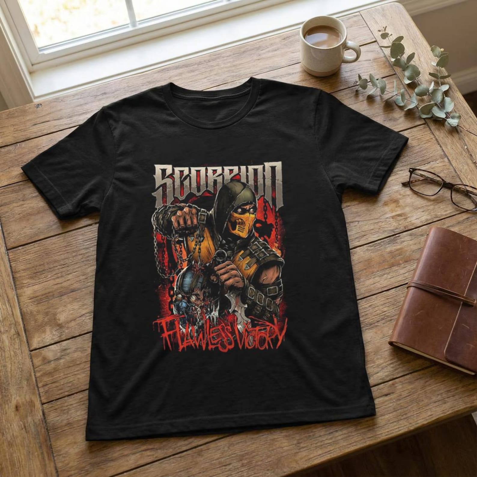 Mortal Kombat Scorpion Flawless Victory T-Shirt, Mortal KombaT-Shirt Fan Gift, Mortal Kombat Game Shirt, Scorpion Shirt, Mortal Kombat 2 2XL