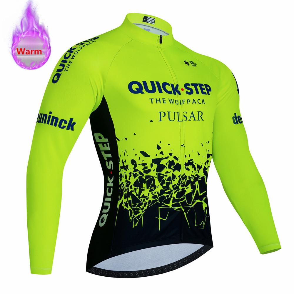 Soudal Quick Step 2026 Zimní cyklistický dres Termo fleecové cyklistické oblečení MTB Bicicleta Set Oblečení na cyklistiku Triathlon Cyklistický oblek