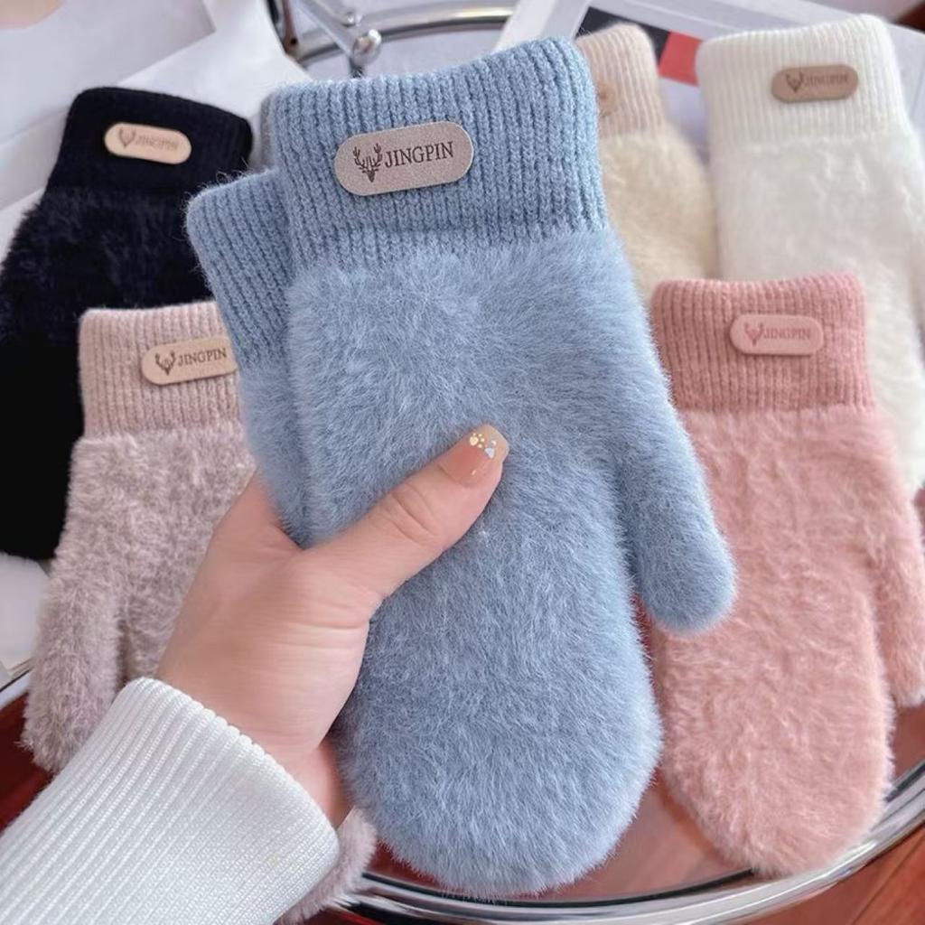 Pack finger winter ins cycling cute Korean version velvet thickened cold-proof woman