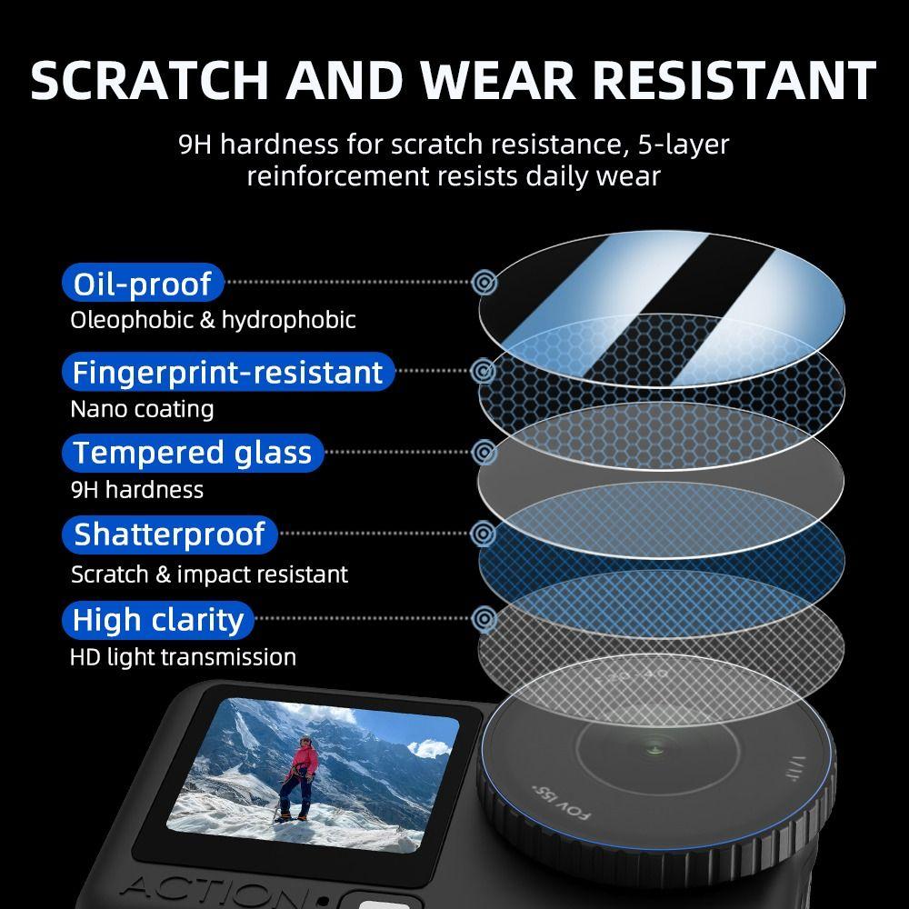 2Sets Tempered Glass Screen Protector Lnes Films for DJI Osmo Action 6 Action Camera Accessories