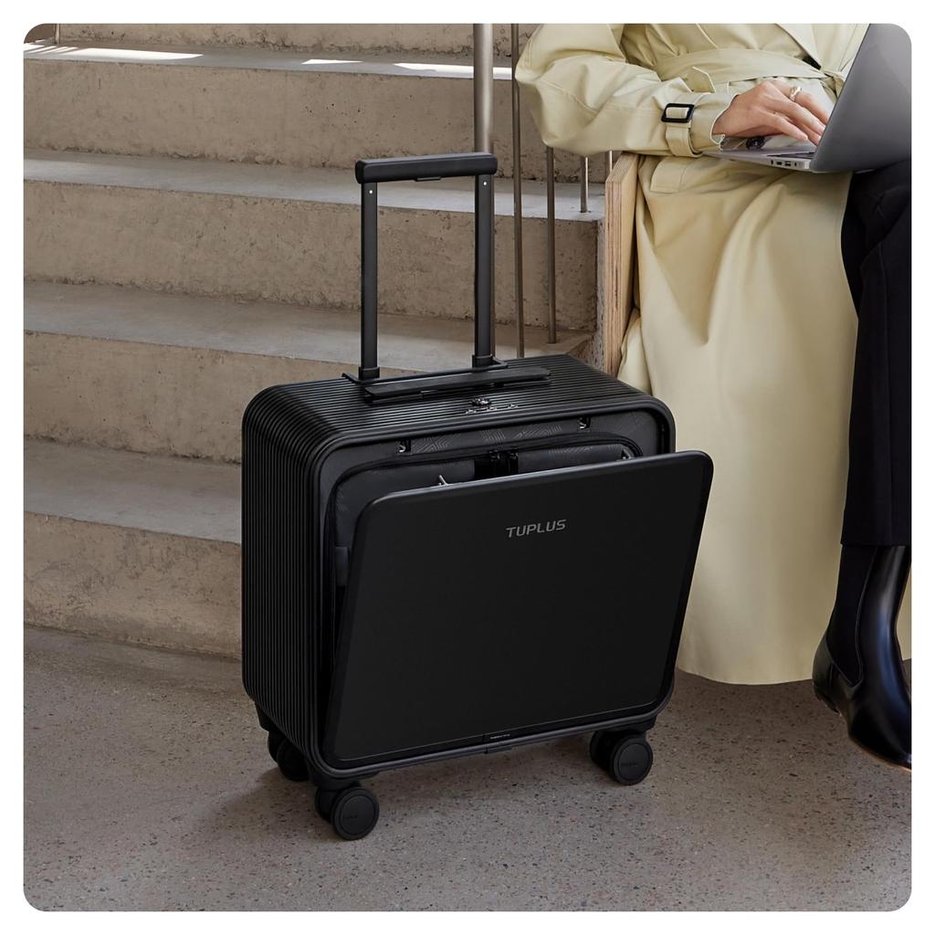 Aluminiu rezistent la șocuri Carry 8 Față Deschis Business Echipat cu TSA Imediat 48 x 42 x Negru [TUPLUS] Valisă, Husă, Geantă de mână, Silențioasă, Roți,