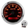 85mm 0‑8000RPM Tachometer 7 Colors Backlight IP67 Waterproof Pointer Type for Boat Marine RV 9‑32VBlack