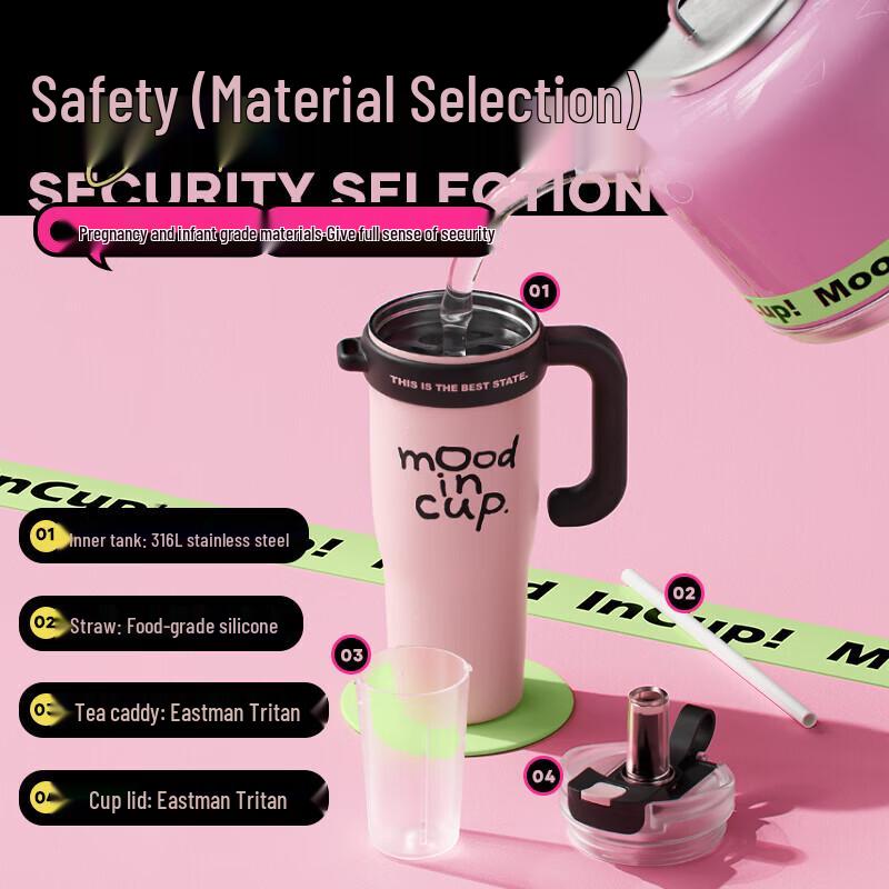 RELEA 1300ml Large Capacity Insulated Straw Cup