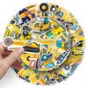 50pcs Cartoon Construction Vehicle Stickers for Kids - Graffiti Decor for Phone, Suitcase, Toys