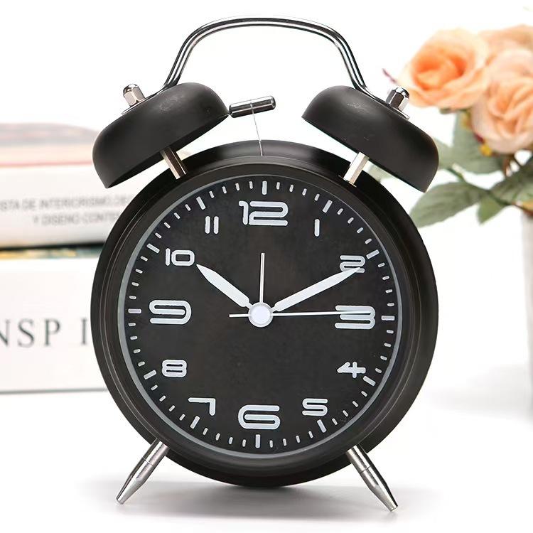 Extra Large Ringtone Alarm Clock for Students with Large Volume Metal Retro Simple Bedroom Silent Walk When Walking