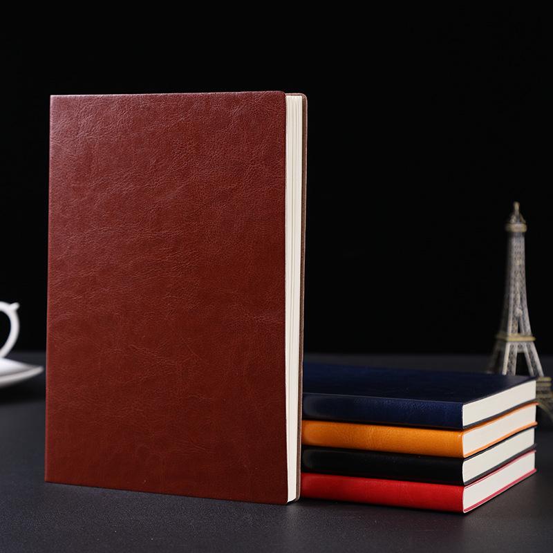 A5 Soft Leather Business Notebook Set - Customizable Diary and Meeting Record Book