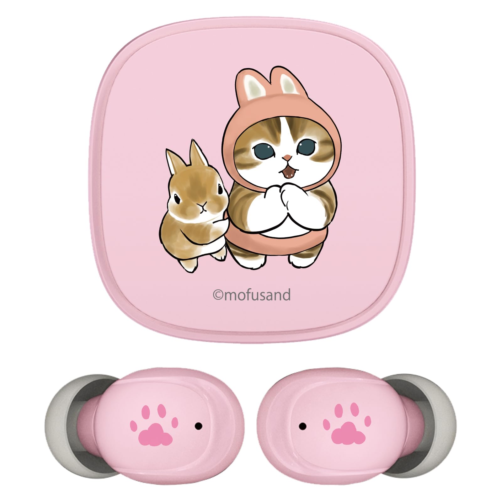 

Tama Electronics mofusand True Wireless Earphones Waterproof Level IPX4 Bunny 2, (Cherry Blossom, Design) SQ-BS75CB-MS3