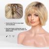 HAIRCUBE Hand-Tied Lace Front Wig, 100% Human Hair Wigs for Women Natural Layered Wig, Wavy Different Style for White Women - Ombre Light Blonde