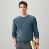 Comonboca Men's 100% Cashmere Round Neck Cable Knit Sweater