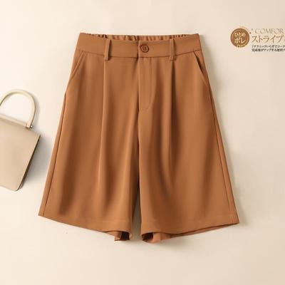 Pantaloncini da donna casual alla moda, a vita alta, larghi a gamba larga, a cinque punti