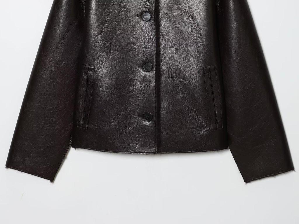 Dual-Sided Faux Leather Reversible Jacket for Women