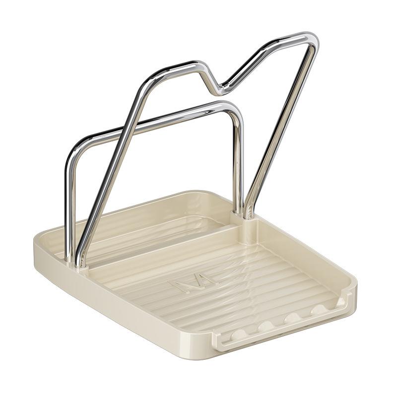 Raft de bucătărie multifuncțional: Suport Spatulă și Capac Oală cu Drenaj