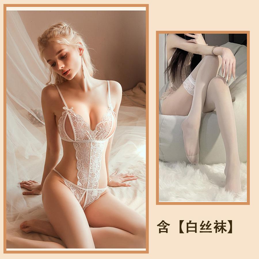 Sexy Lingerie Sexy Lace Hollow Onesie Uniform Passion Free Pajamas Hot Plus Size Set