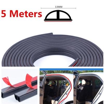 DIY Black 5M Small P Type Door Seal Strip Soundproofing Noise Insulation Rubber