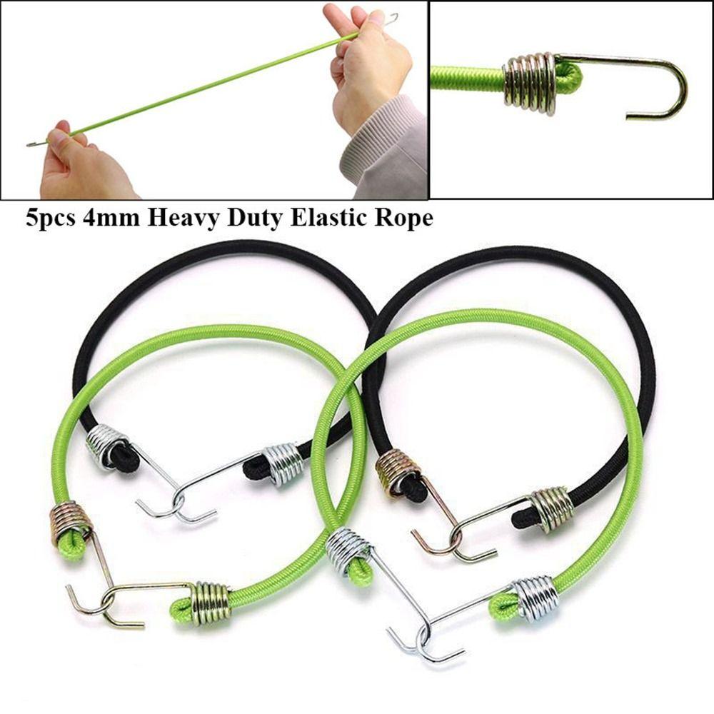 5 Stück Grün Schwarz Elastisches Seil Strapazierfähige Elastische Bungee-Kabel Gepäckseil Outdoor-Werkzeug