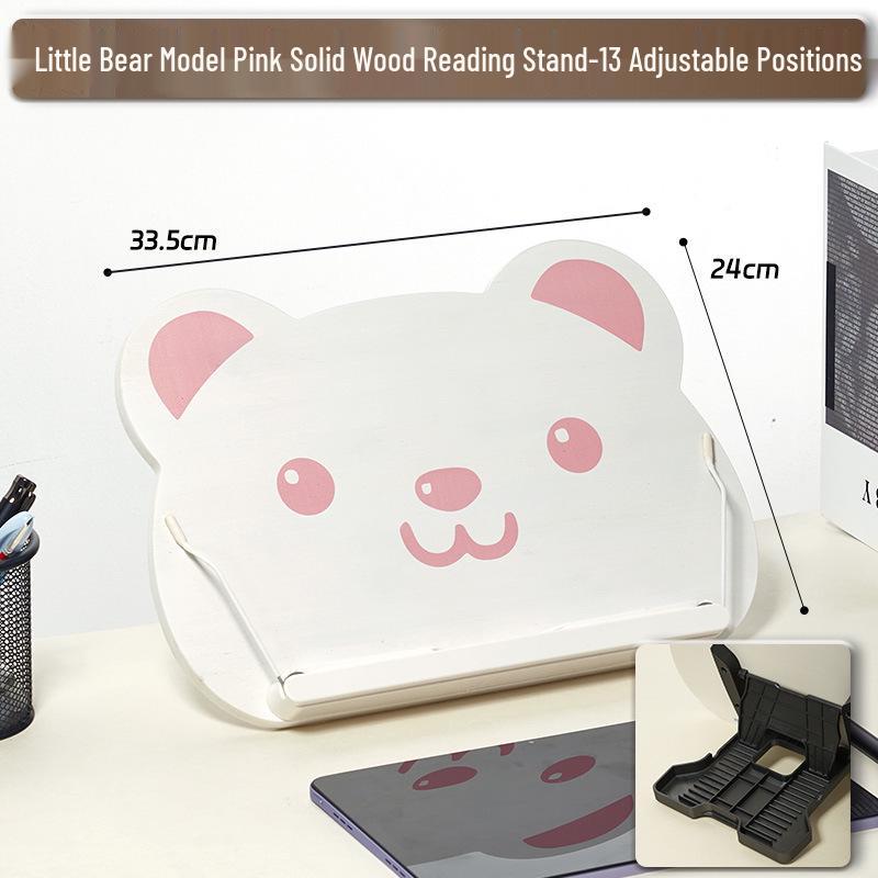 Little Bear Children s Wooden Book Stand: Foldable, Multifunctional Desktop Bookshelf for Students