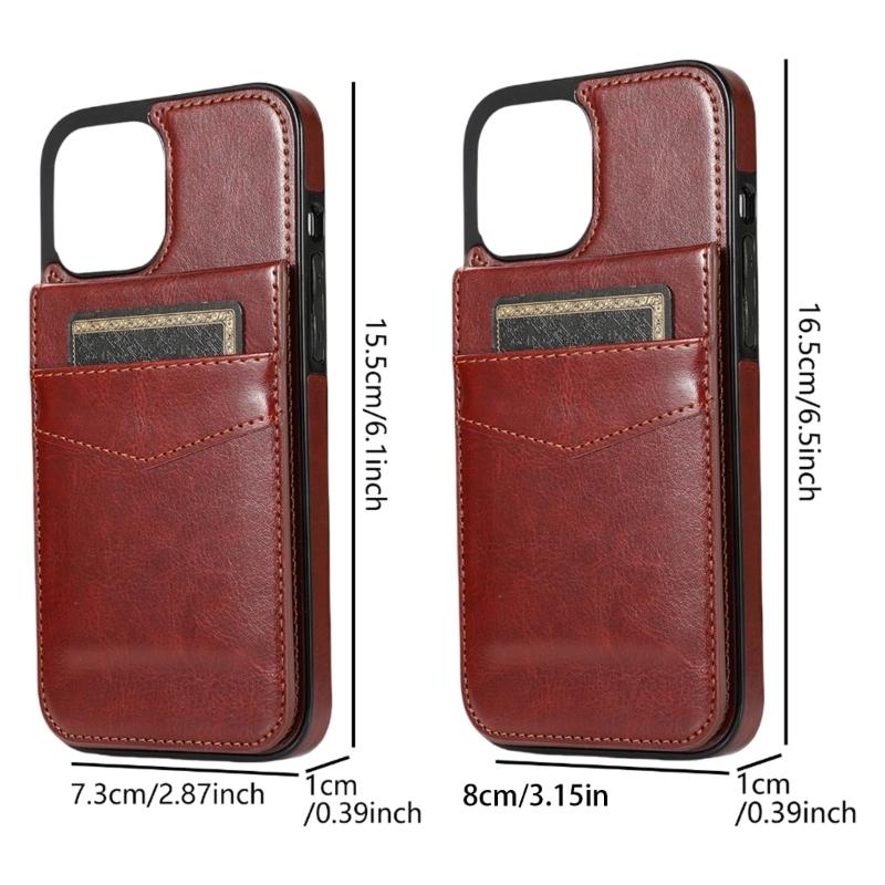 Magnetic Flip Mobile Cover for Phone 16 Series Leather Flip Wallet Case Kickstand Phone Case Covers