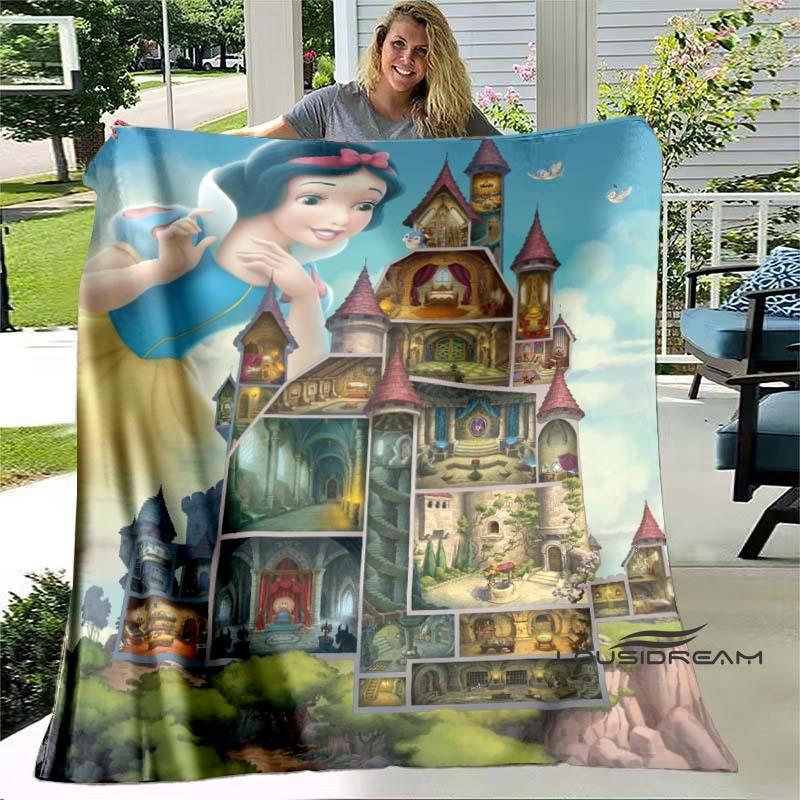 Cartoon Snow White and Seven Dwarfs Blanket, Super Soft Flannel Blanket, Perfect for Travel, Bedding, Sofa Blanket, Birthday Gif